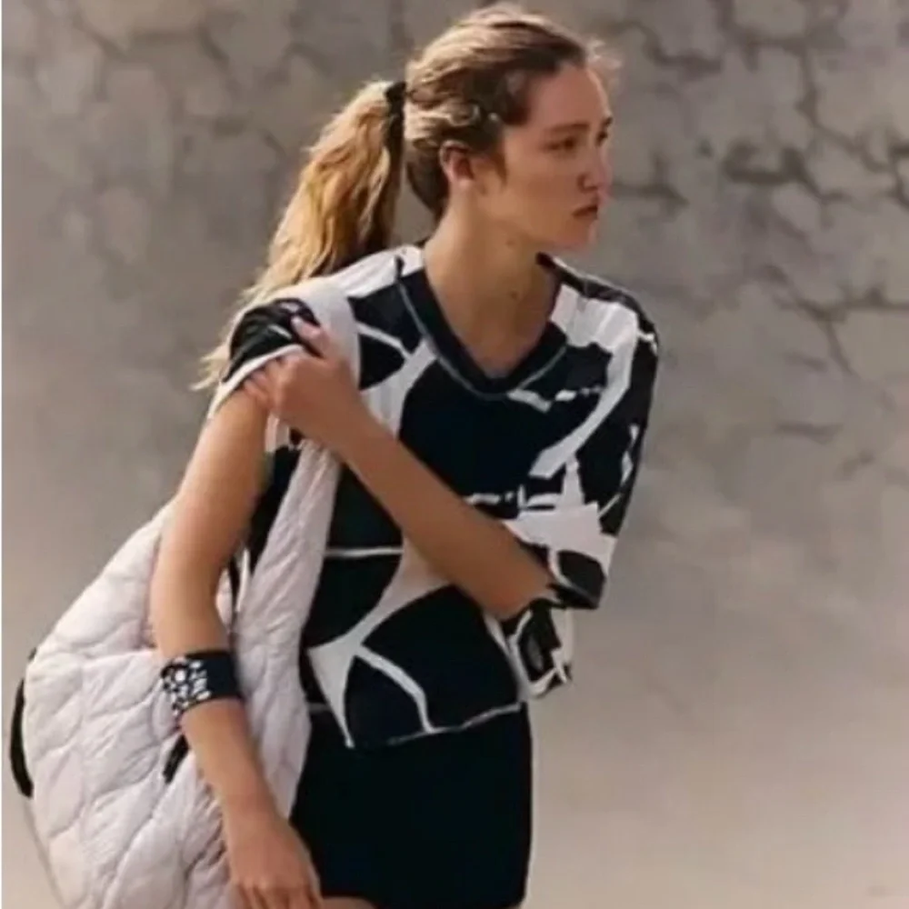 NWT! Free People Movement Inspired Printed Tee; Racquet Combo; Size Medium - Picture 2 of 13